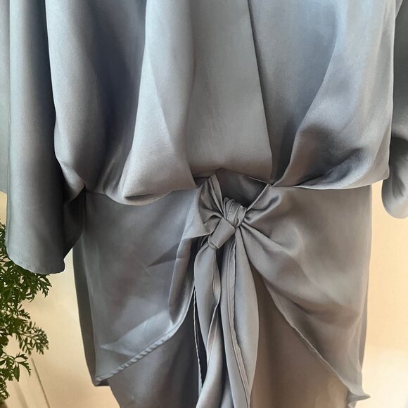 NWT THE DROP  Women's Estelle Deep V-Neck Front-Tie Mini Dress Size Large - Picture 5 of 9